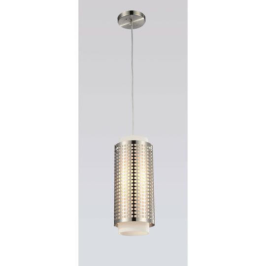 Checkered 1-Light Drum Shade Mini Pendant