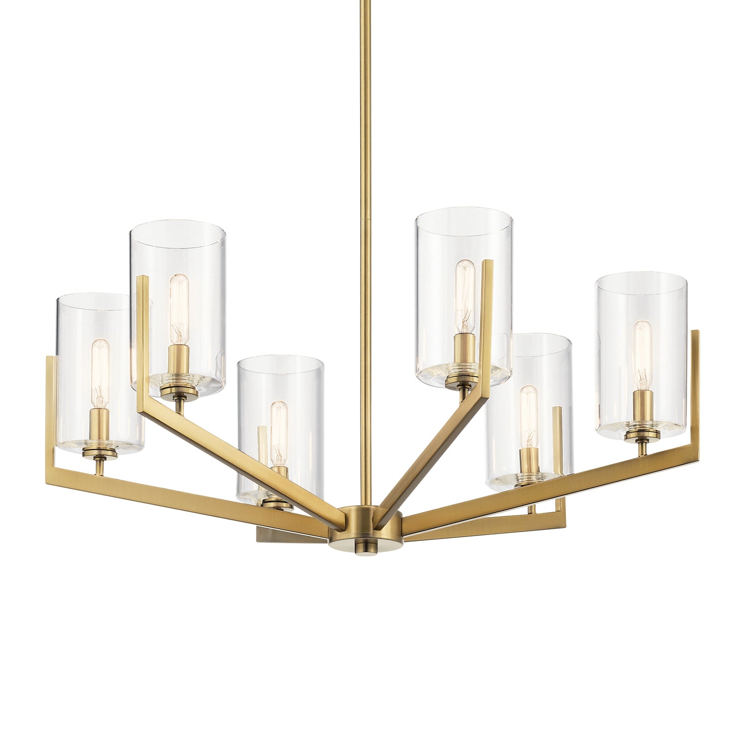 Nye Chandelier Brushed Natural Brass