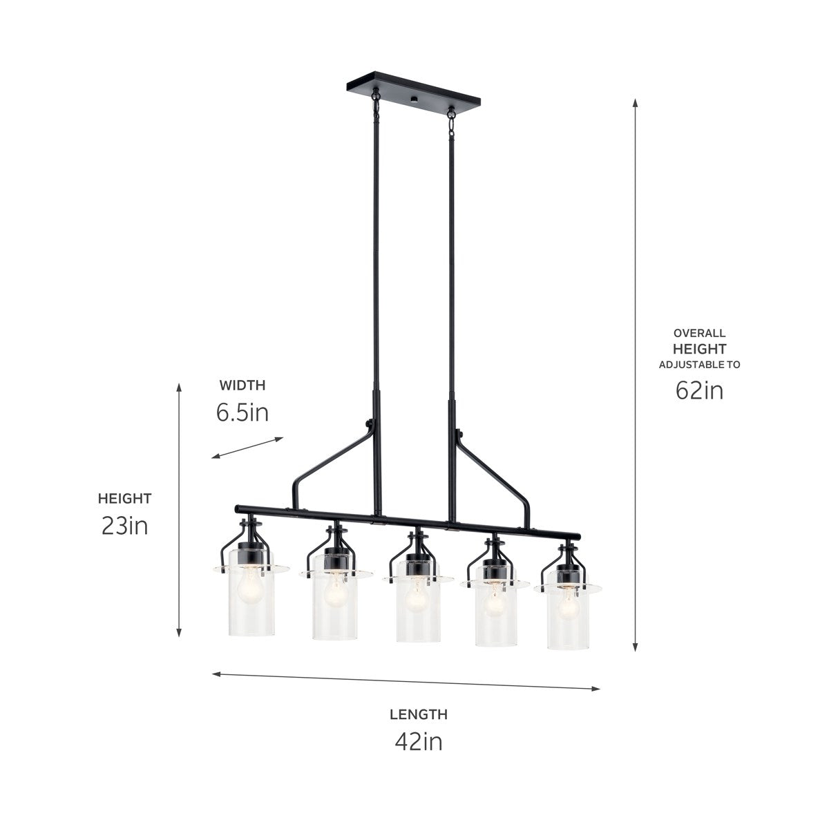 Everett 42" 5-Light Linear Suspension