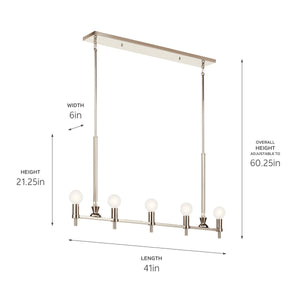 Torvee 42" 5-Light Linear Suspension