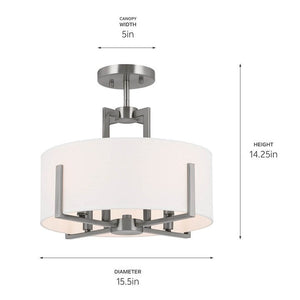 Malen 15.5" 4-Light Semi Flush Mount / Pendant (Convertible)