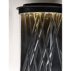 Bedazzle Outdoor Wall Light Texture Ebony / Polished Chrome