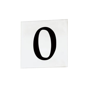 4" Square Tile Number 0 (Serif)