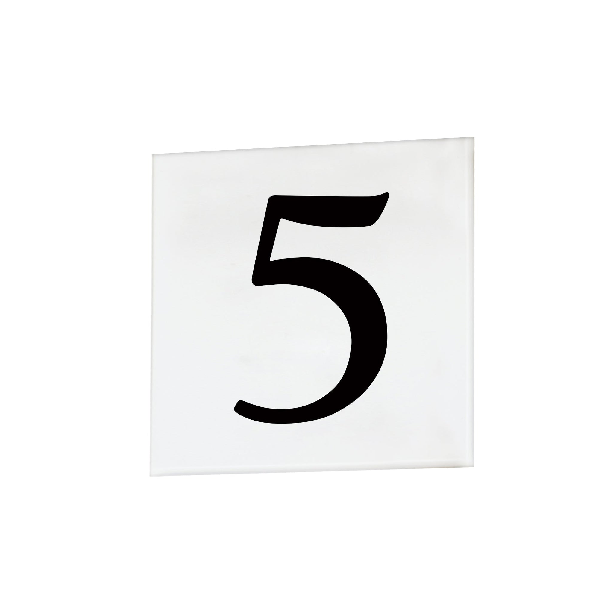 4" Square Tile Number 5 (Serif)