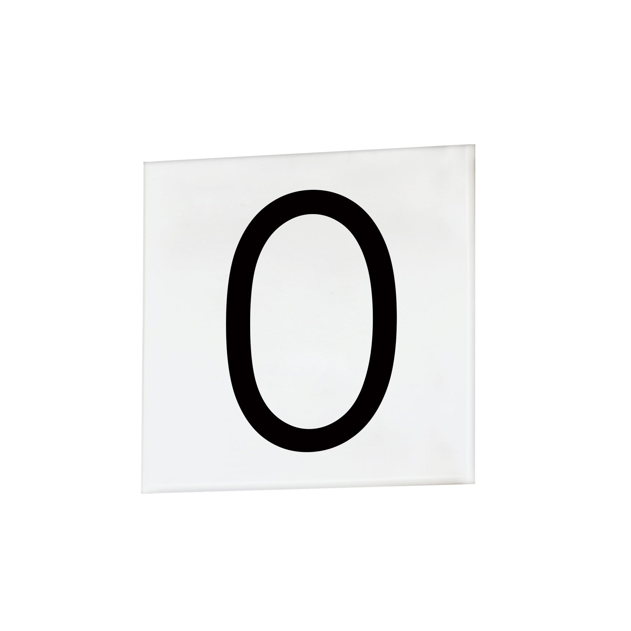 4" Square Tile Number 0 (Sans Serif)