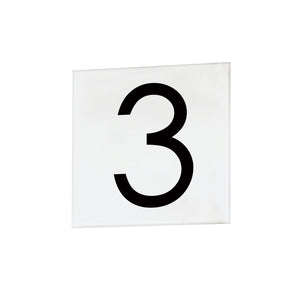 4" Square Tile Number 3 (Sans Serif)