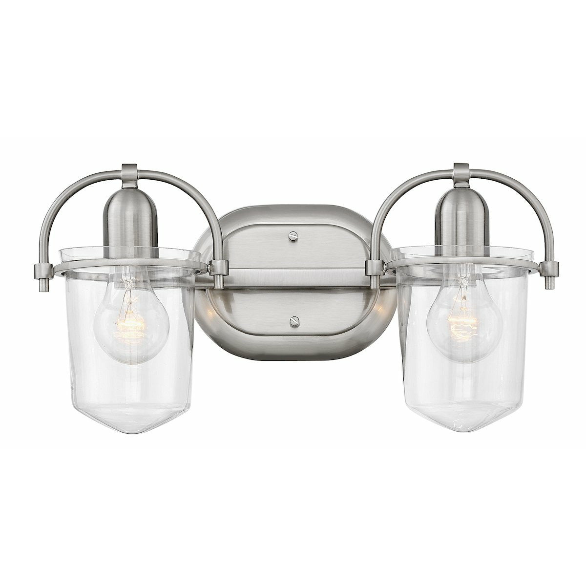 Clancy Vanity Light Brushed Nickel with Clear glass