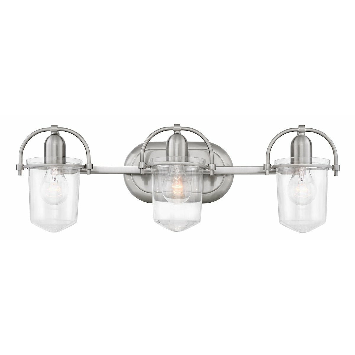 Clancy Vanity Light Brushed Nickel with Clear glass