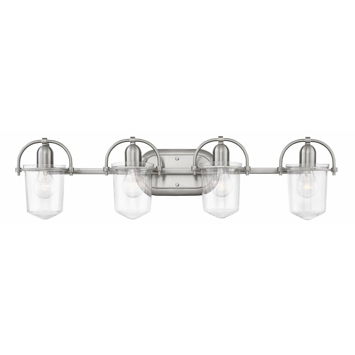 Clancy Vanity Light Brushed Nickel with Clear glass