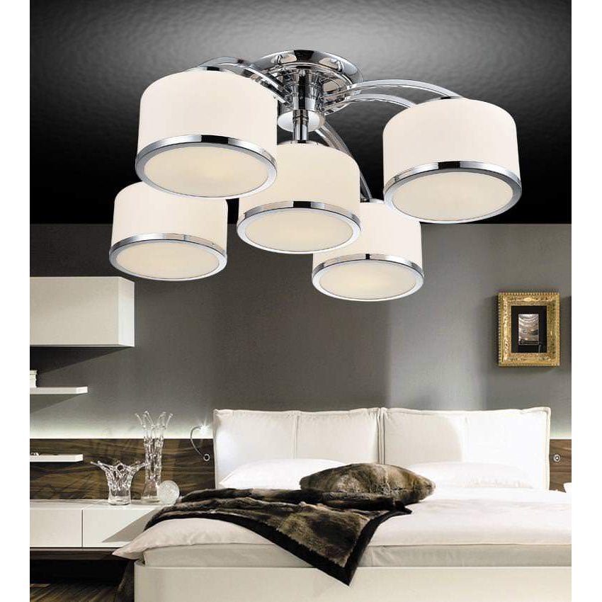 Frosted Semi Flush Mount
