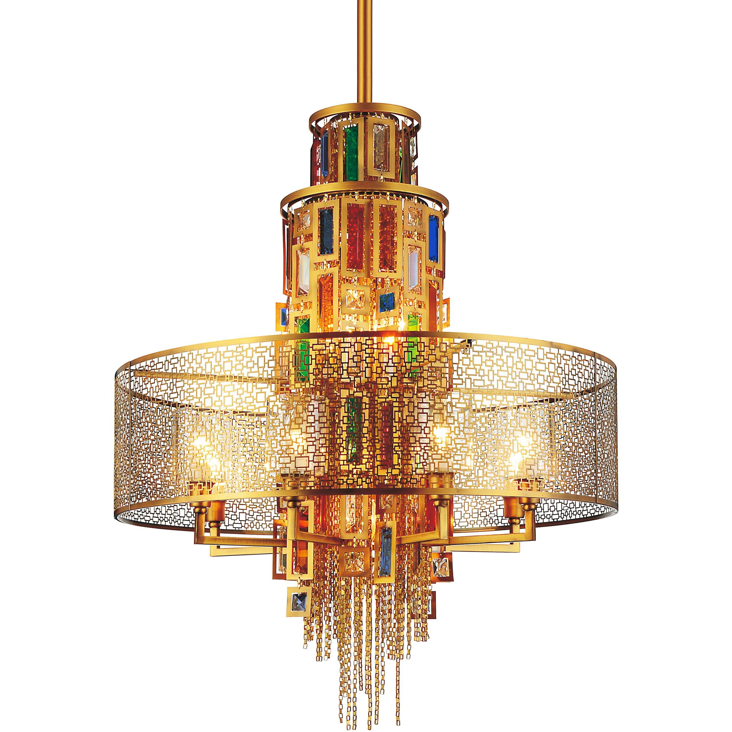 Stained Chandelier Gold