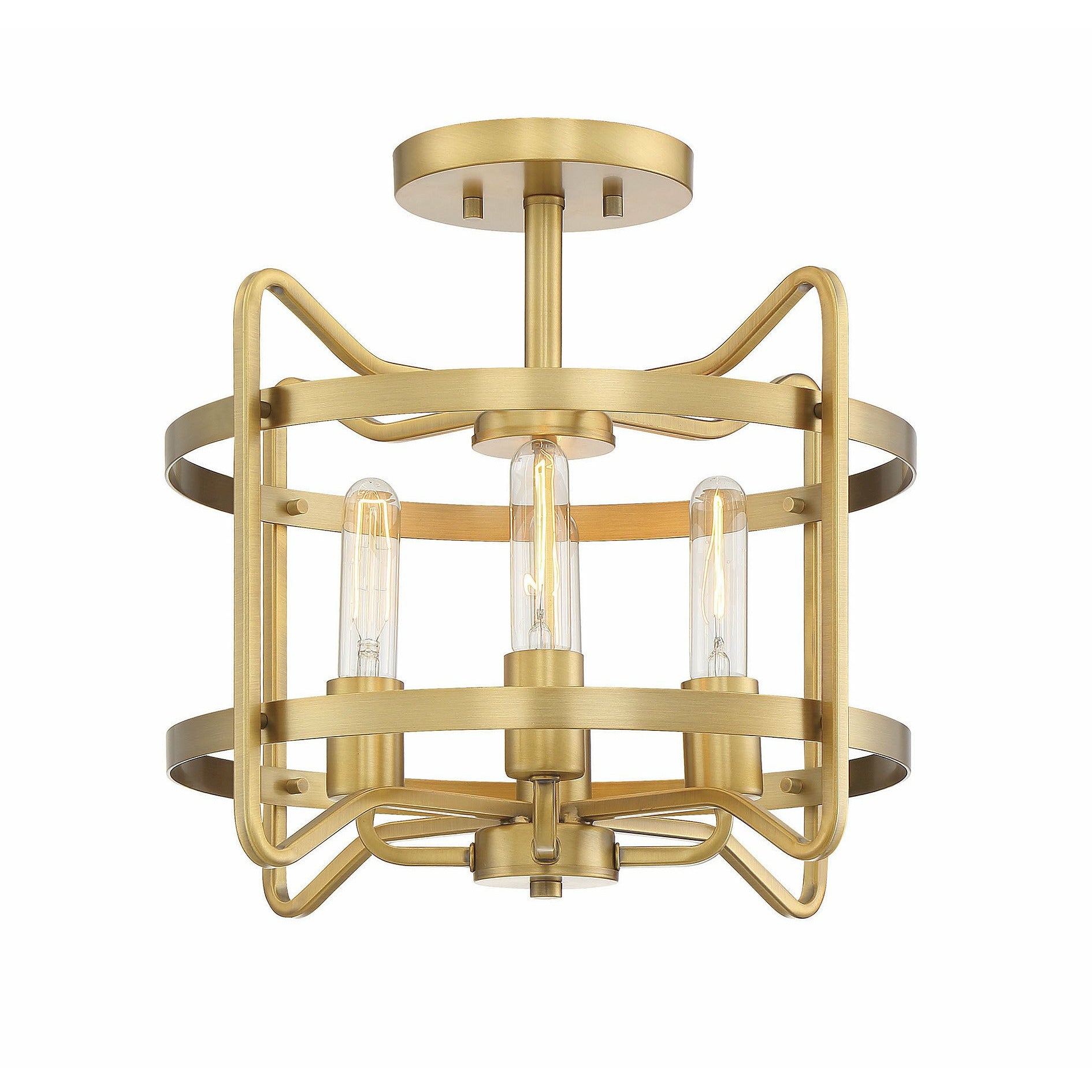 Kent Semi Flush Mount Warm Brass