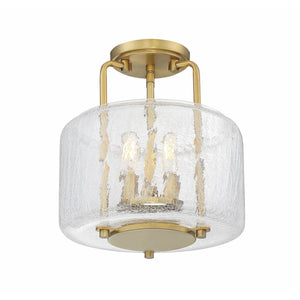 Avalon Semi Flush Mount Warm Brass