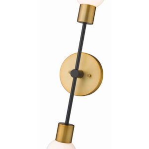 Neutra Wall Sconce Matte Black + Foundry Brass