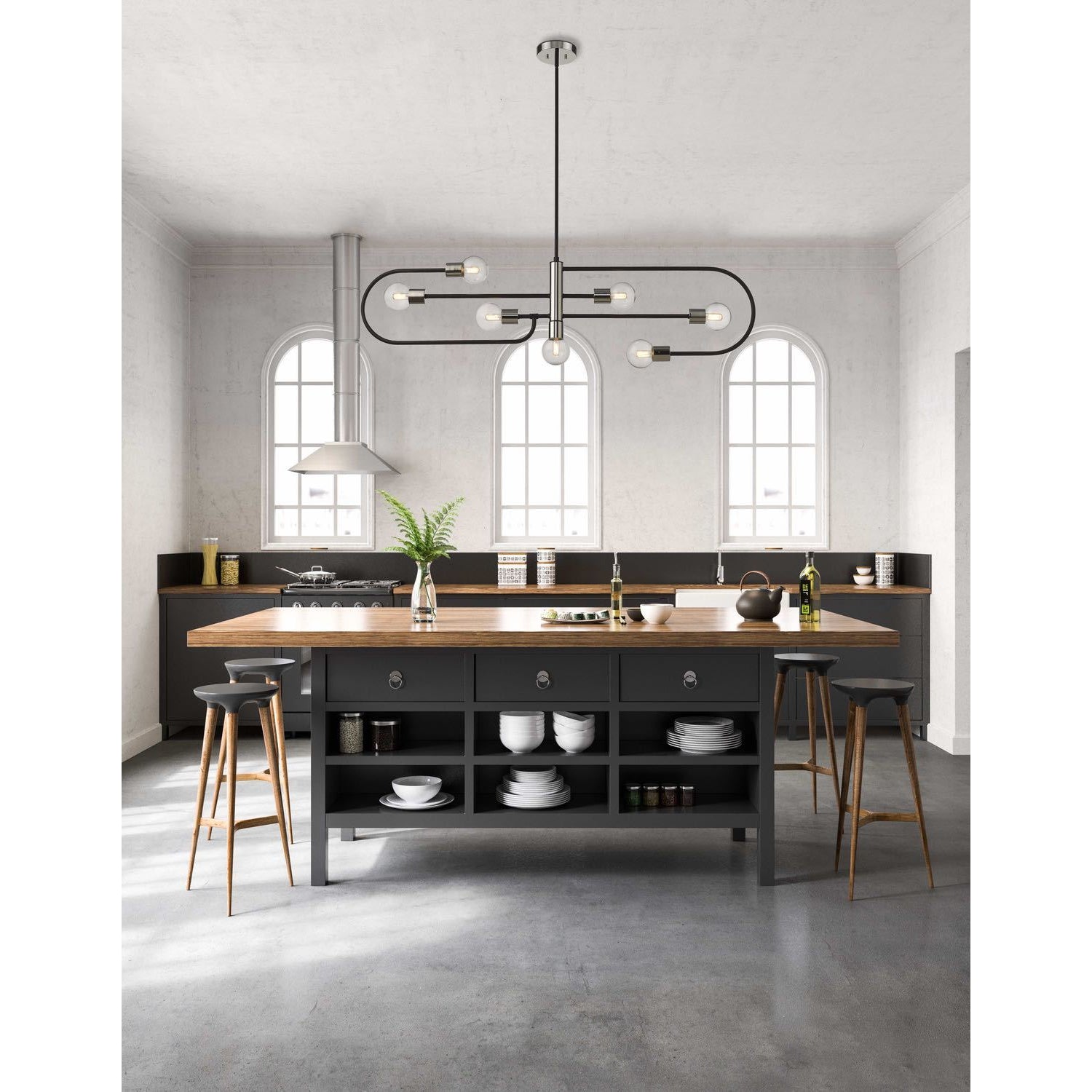 Neutra Linear Suspension Matte Black + Polished Nickel