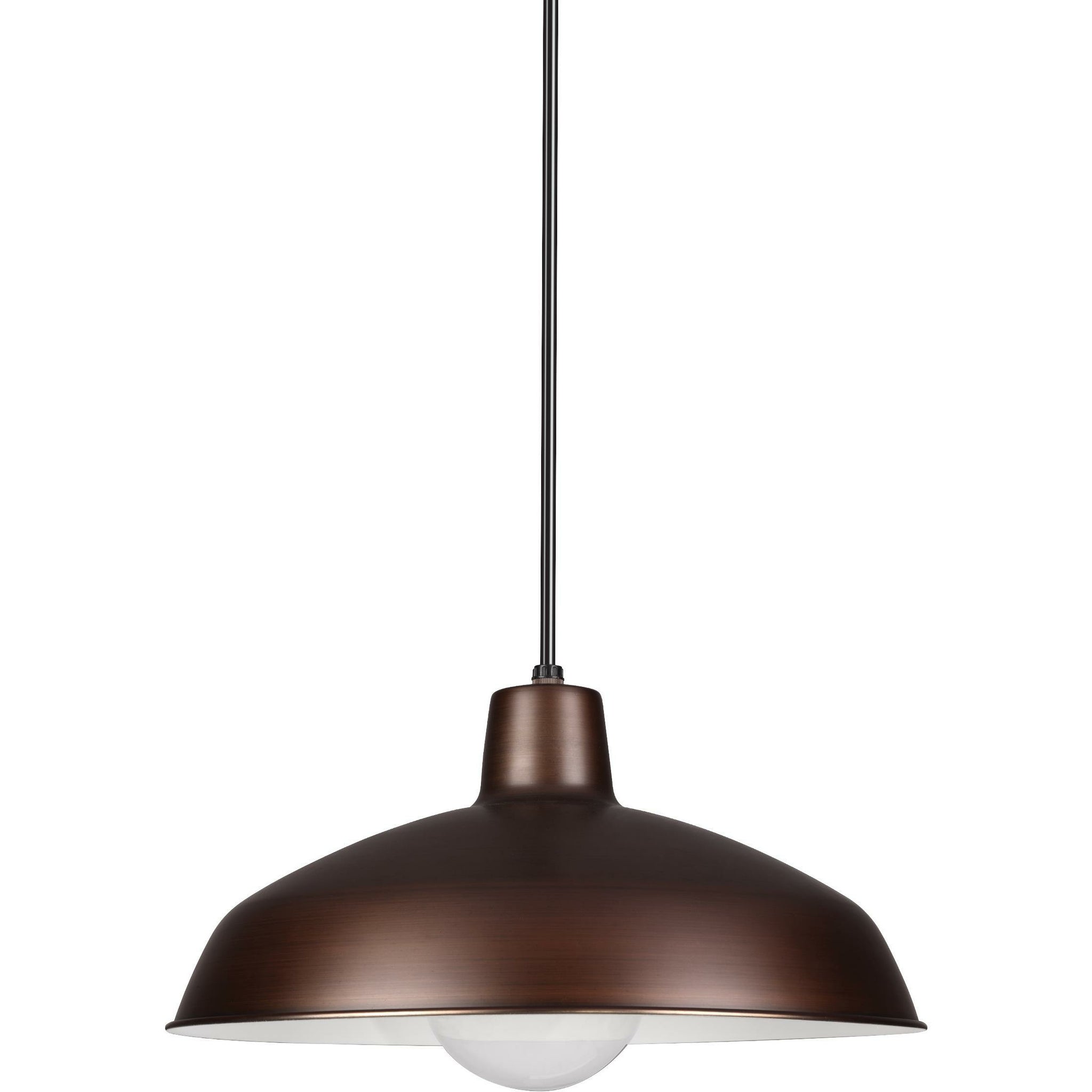 Painted Shade Pendant Antique Brushed Copper