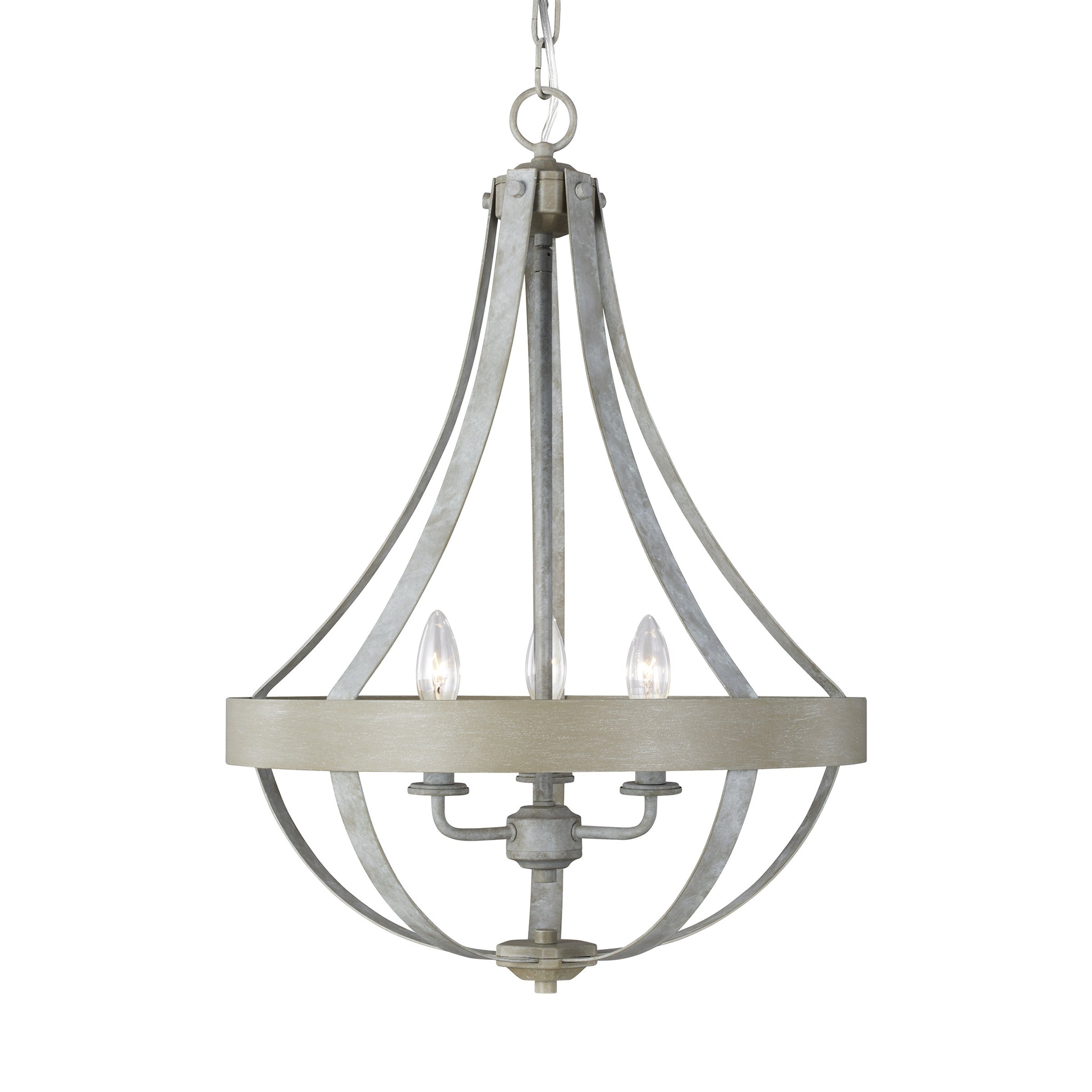 Davlin Chandelier French Washed Oak / Distressed White Wood