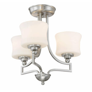 Terrell Semi Flush Mount Satin Nickel