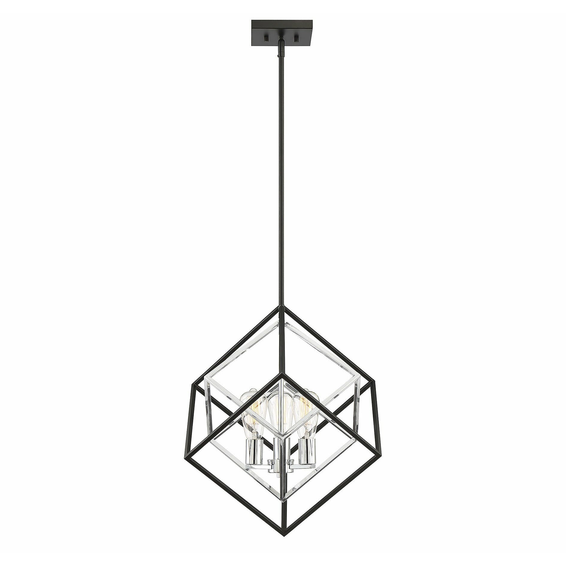 Dexter Pendant Matte Black with Polished Chrome Accents