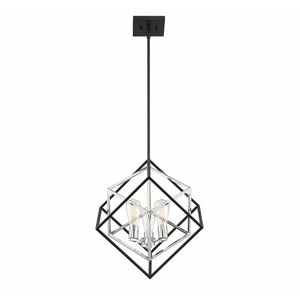 Dexter Pendant Matte Black with Polished Chrome Accents