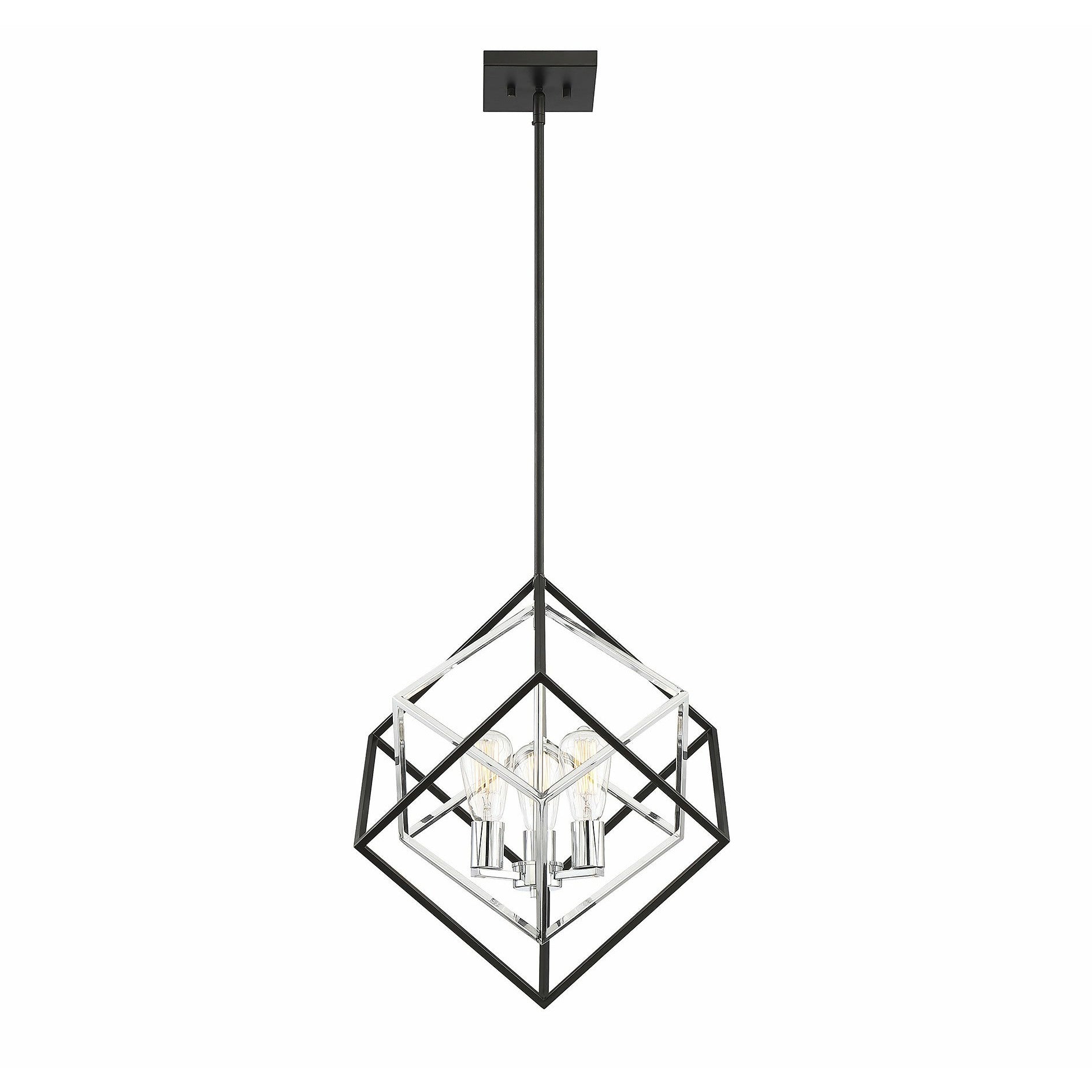 Dexter Pendant Matte Black with Polished Chrome Accents