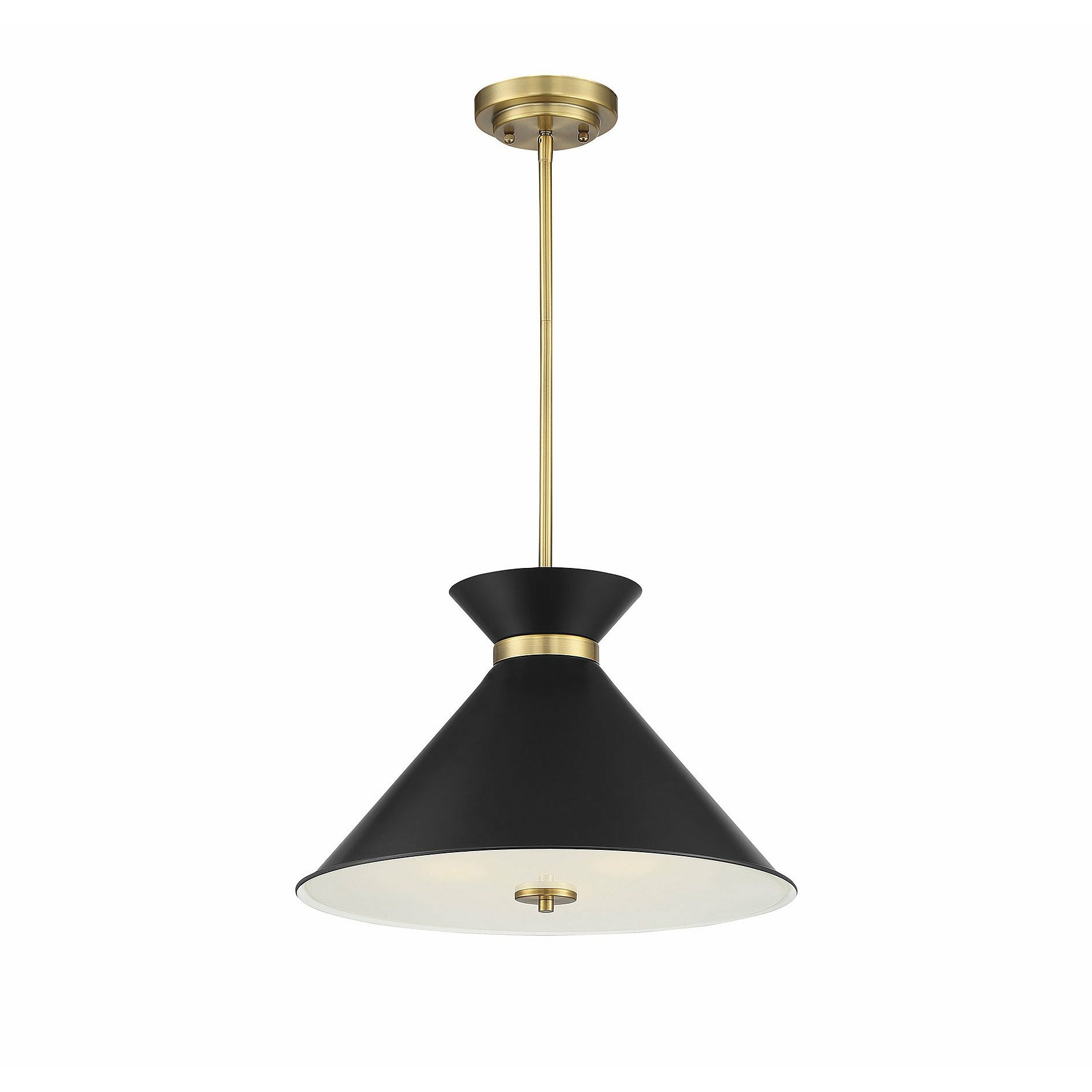 Lamar Pendant Black with Warm Brass Accents