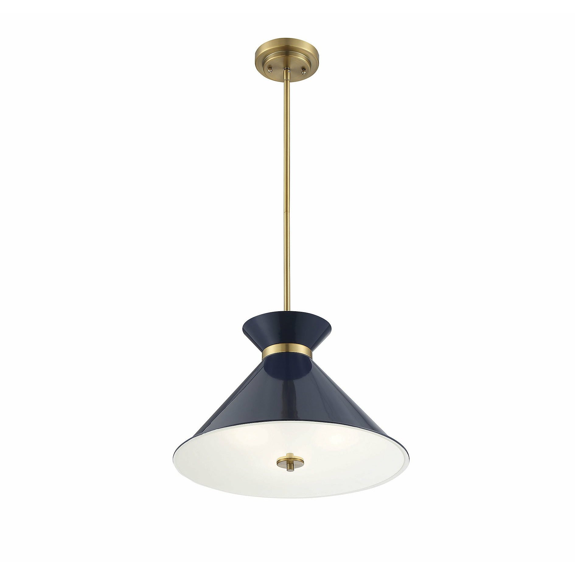 Lamar Pendant Navy Blue with Brass Accents