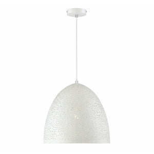 Graham Pendant White with Silver Leaf
