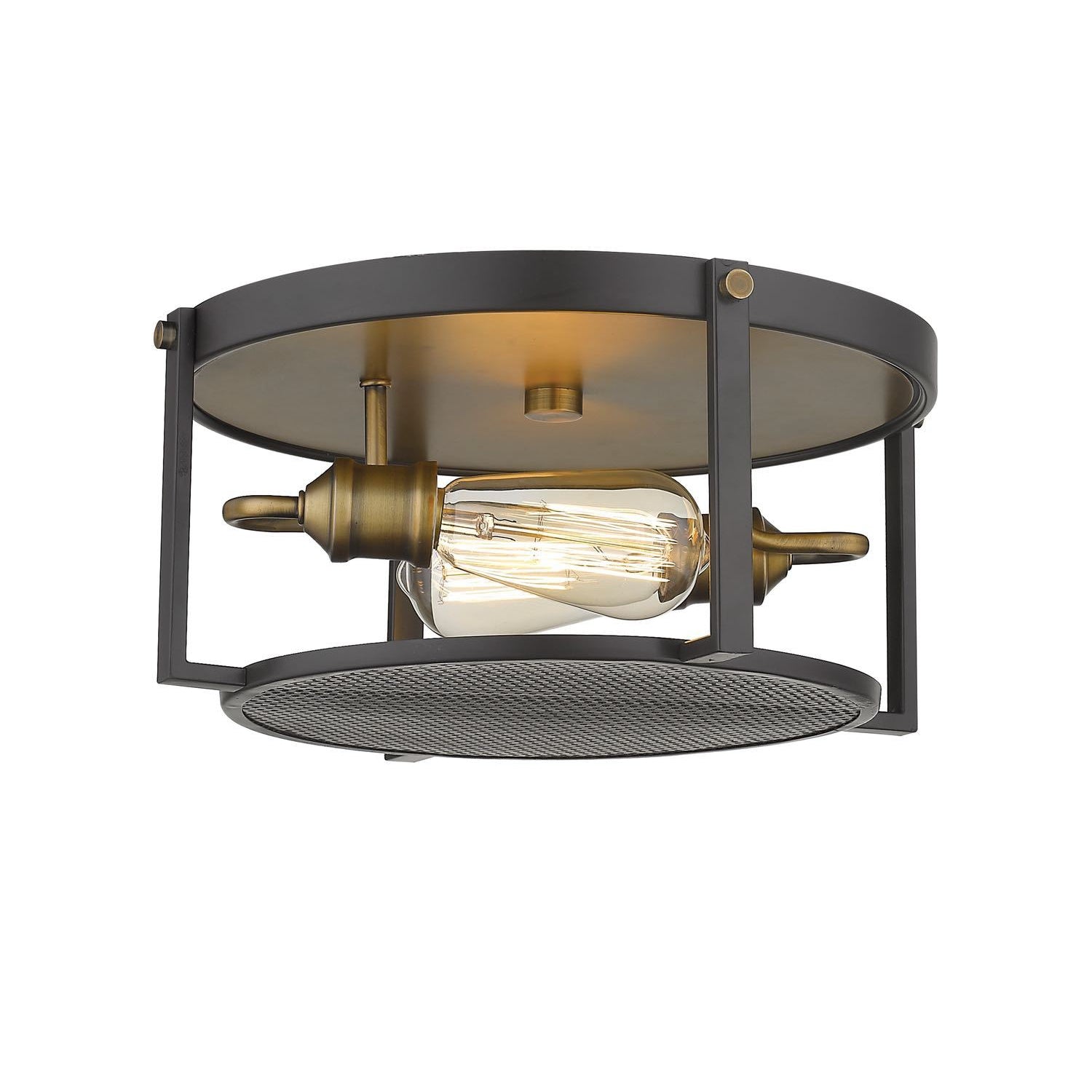 Halcyon Flush Mount Bronze + Heritage Brass