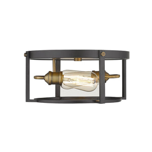 Halcyon Flush Mount Bronze + Heritage Brass