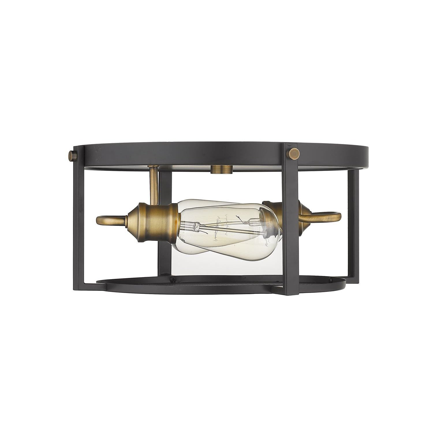 Halcyon Flush Mount Bronze + Heritage Brass