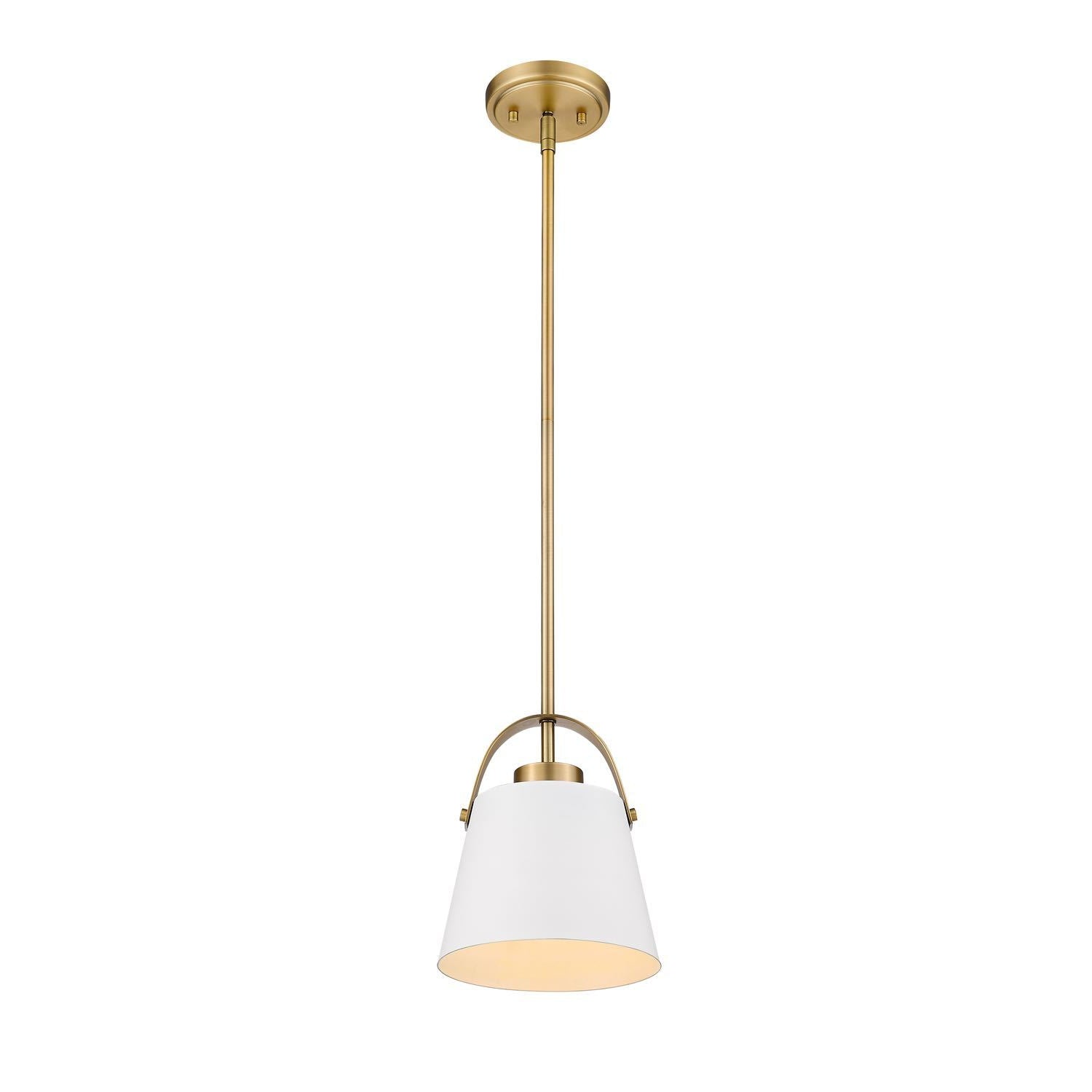 Z-Studio Mini Pendant Matte White + Heritage Brass