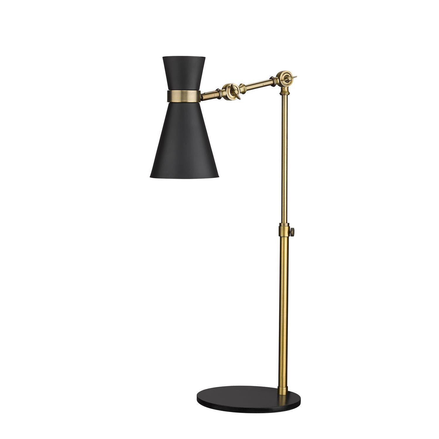 Soriano Table Lamps Matte Black + Heritage Brass