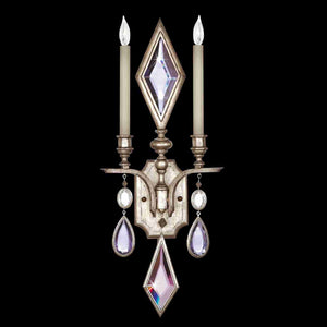 Encased Gems Sconce Silver with Multi-Colored Gems