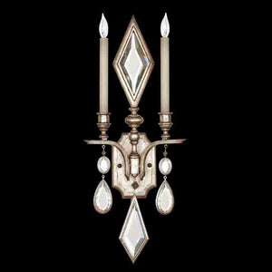Encased Gems Sconce Silver with Clear Gems
