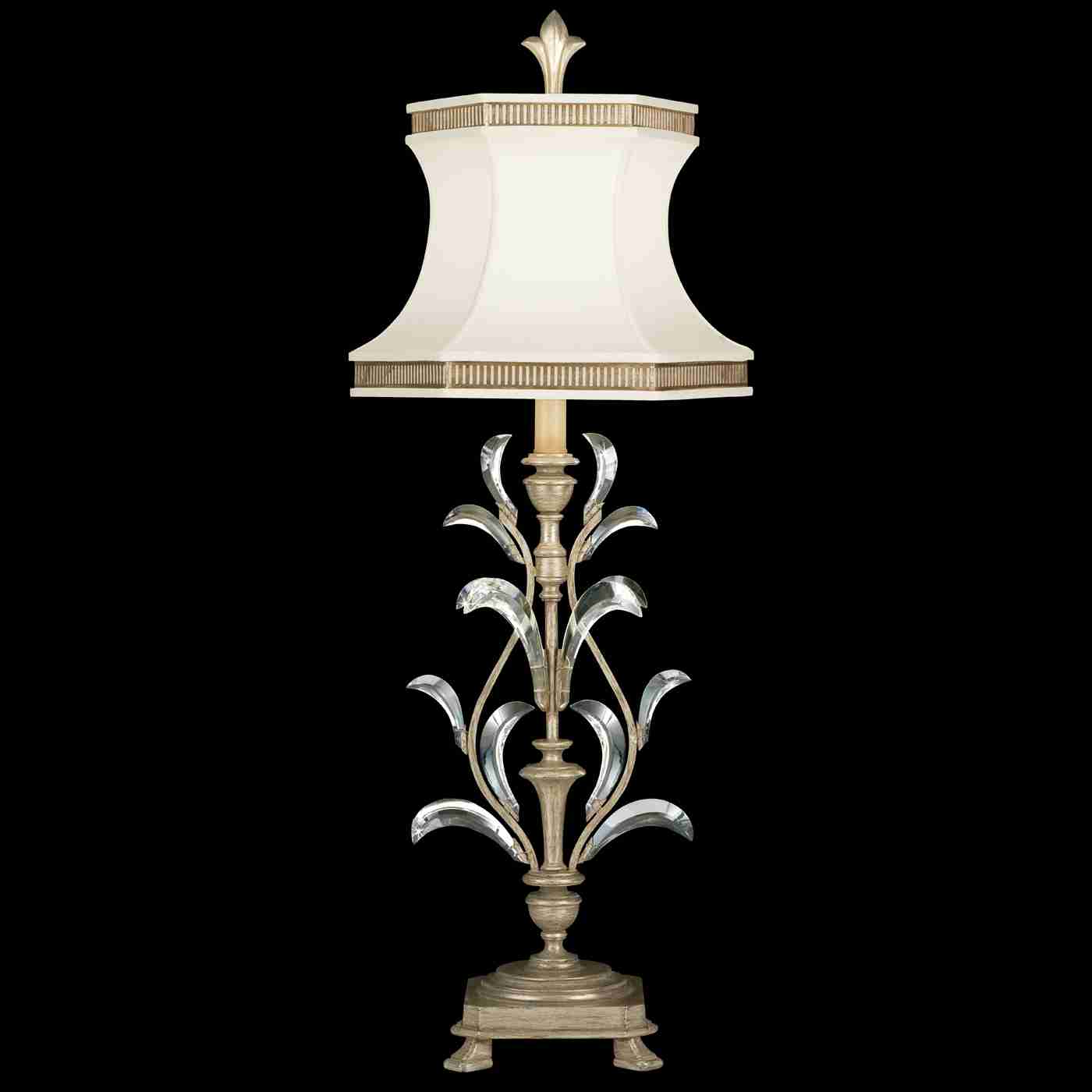 Beveled Arcs Table Lamp Silver