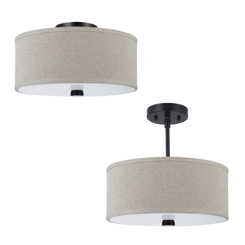 Dayna Shade Pendant Flush Mount Burnt Sienna