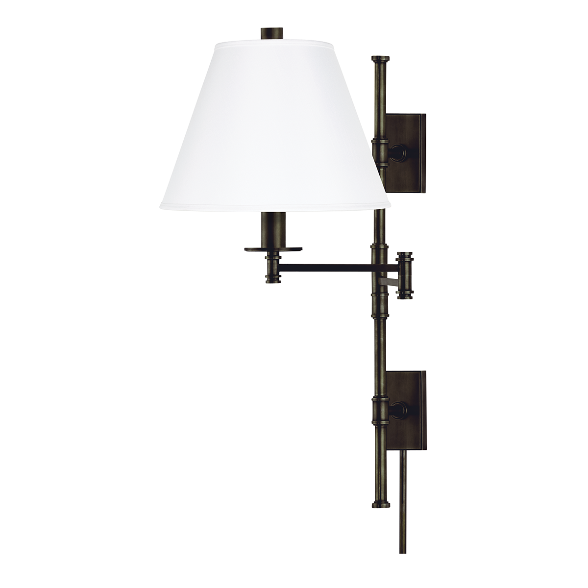 Claremont 1 Light Wall Sconce With Plug White Shade