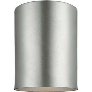 Outdoor Cylinders Outdoor Ceiling Light Painted Brushed Nickel