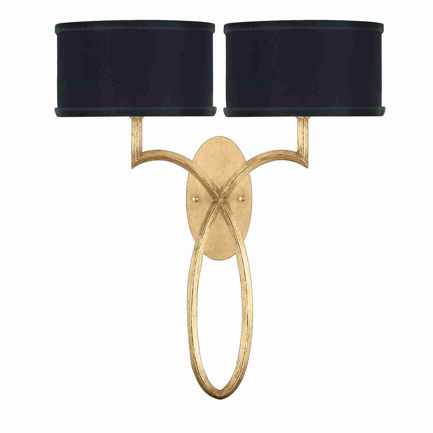 Allegretto Sconce Gold Leaf with Black Shade