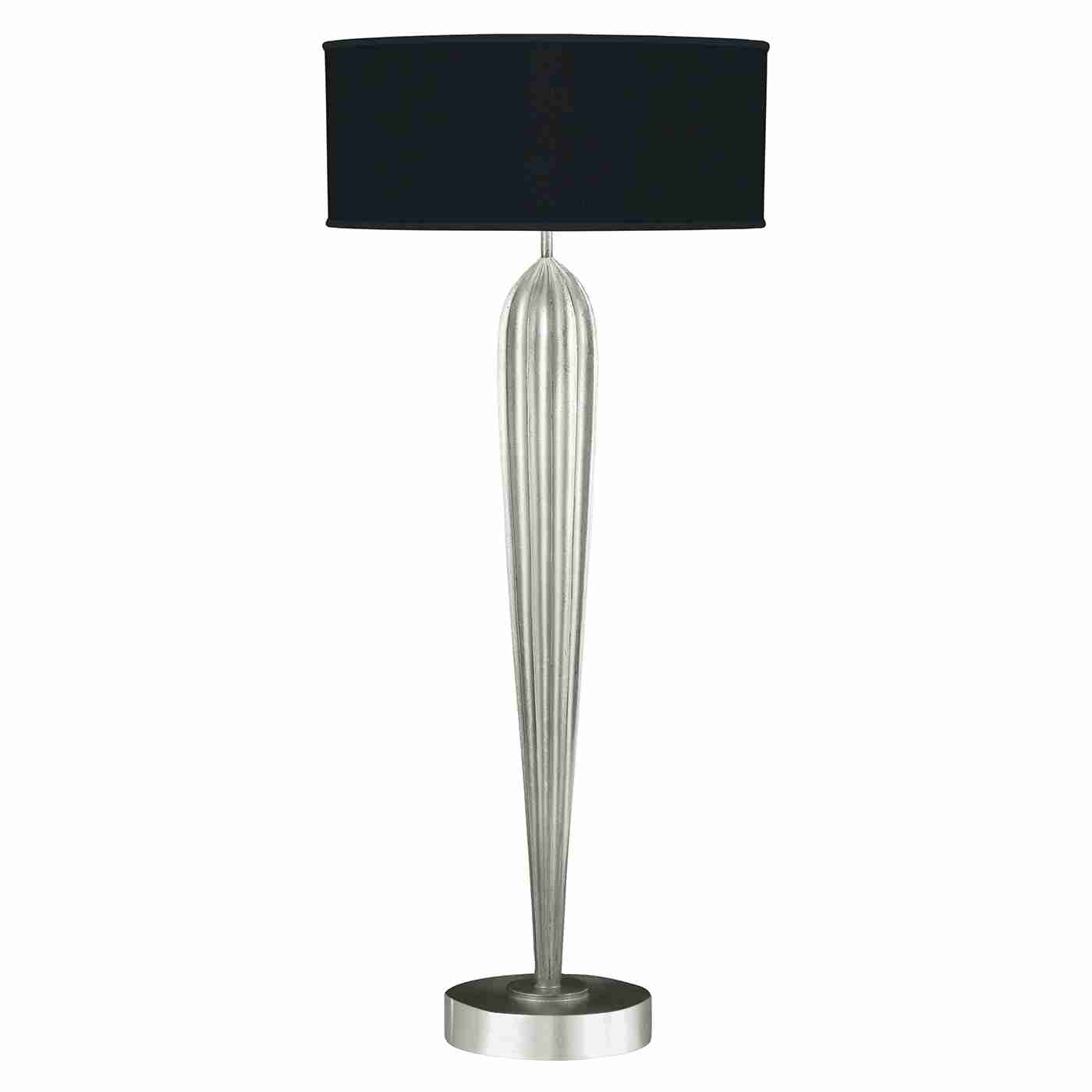 Allegretto Table Lamp Silver Leaf with Black Shade