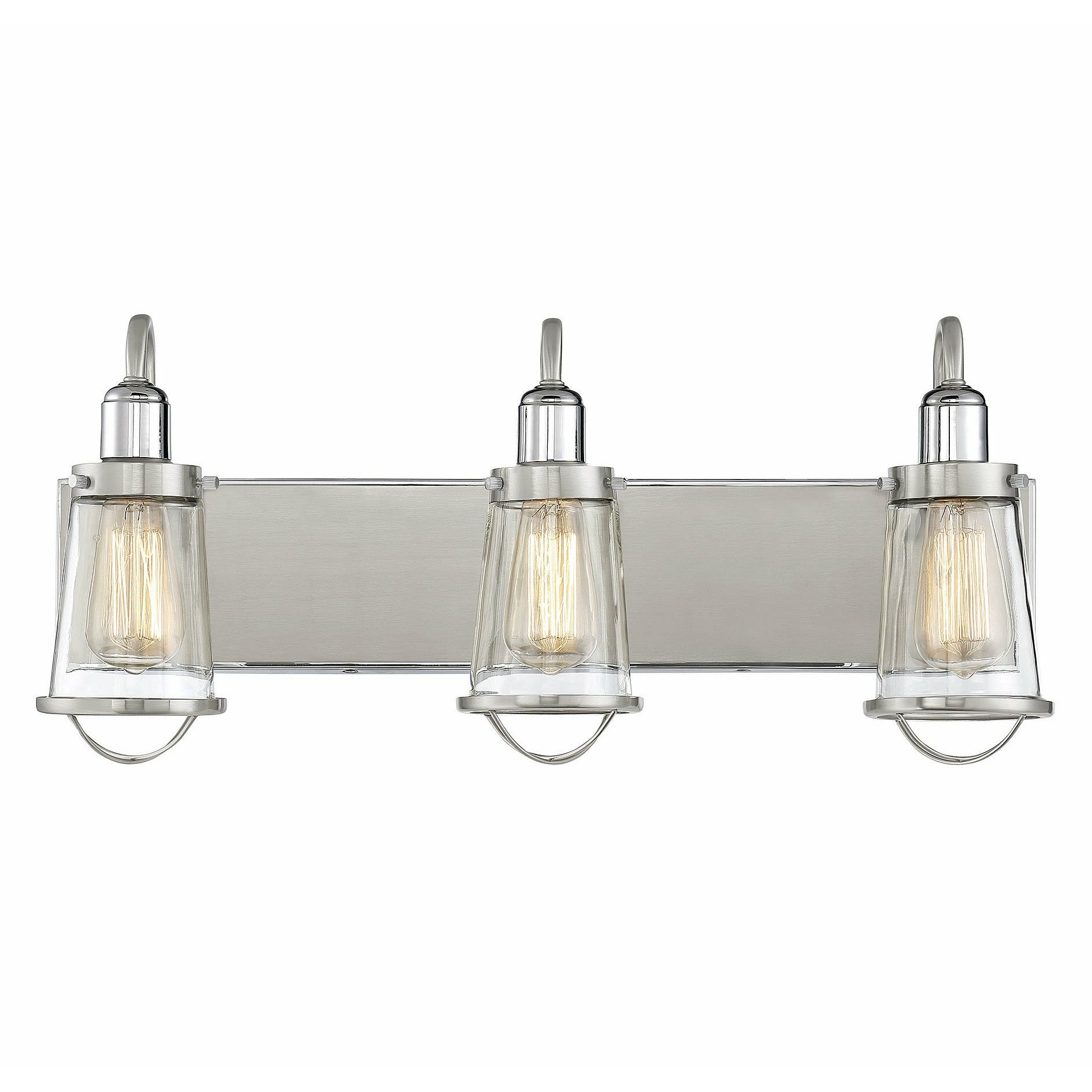 Lansing Vanity Light Satin Nickel w/ Polished Nickel Accents