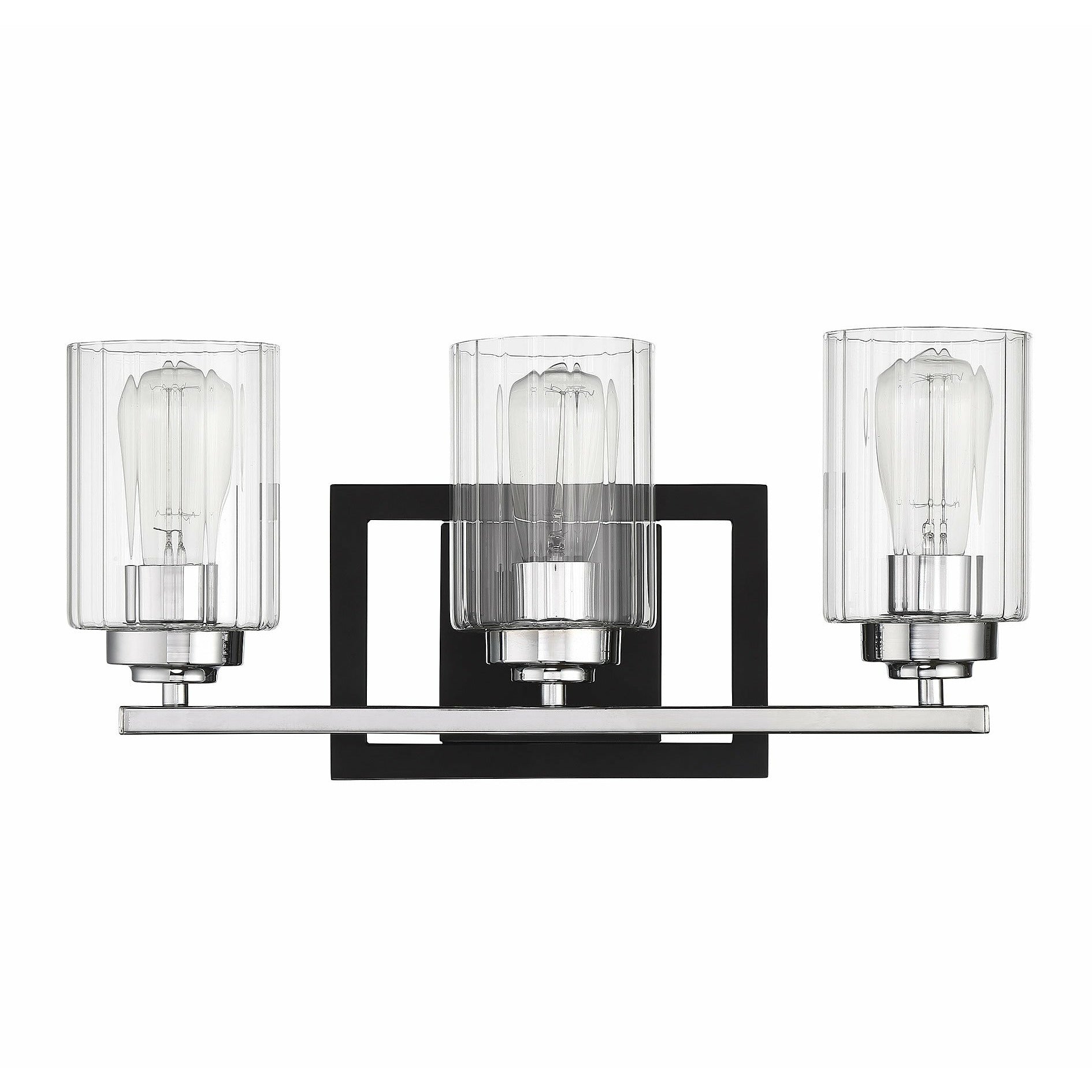 Redmond Vanity Light Matte Black with Polished Chrome Accents