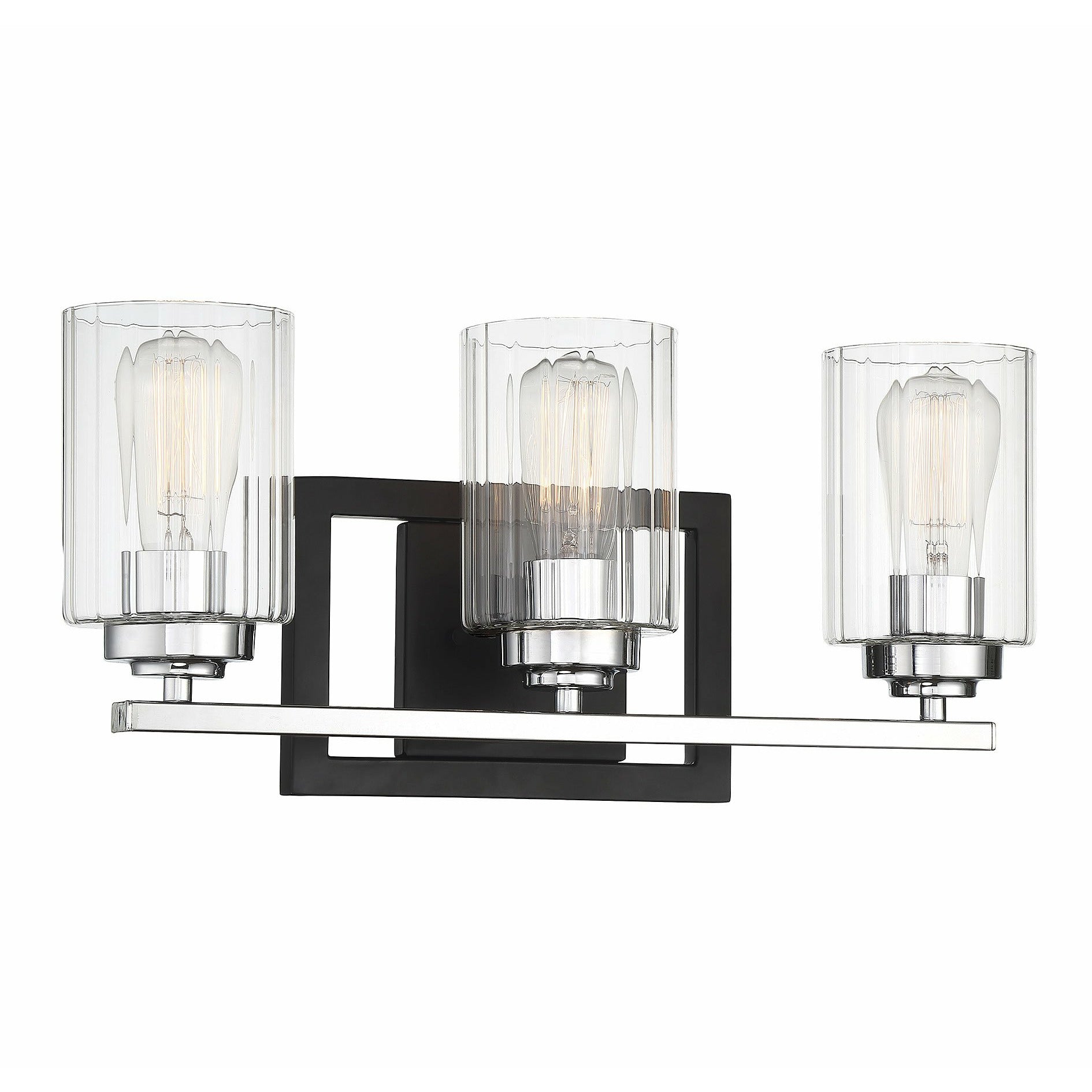 Redmond Vanity Light Matte Black with Polished Chrome Accents