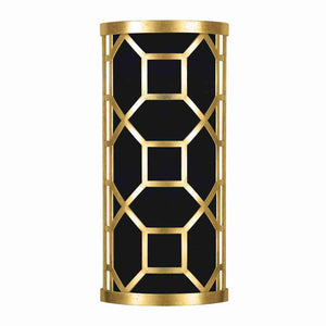 Allegretto Sconce Gold Leaf with Black Fabric