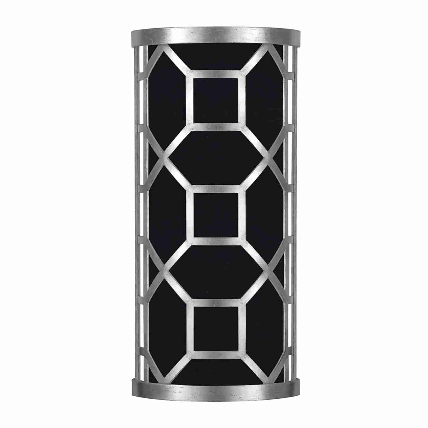 Allegretto Sconce Silver Leaf with Black Fabric