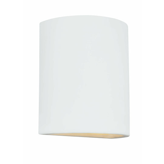 Paintable Ceramic Sconces 1-Light Outdoor Wall Light (with Bulb)