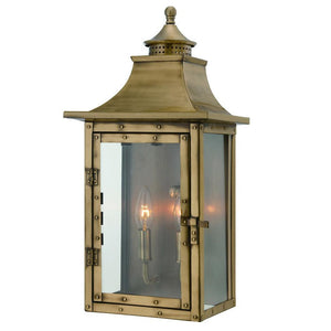 St. Charles Outdoor Wall Light Aged Brass