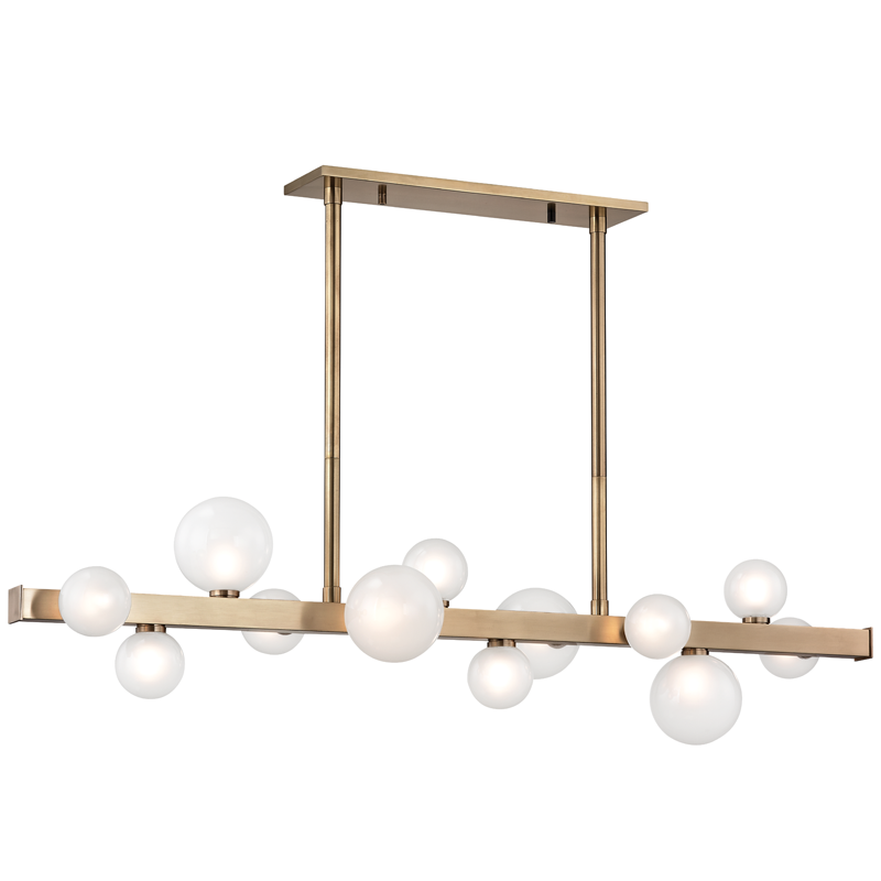 Mini Hinsdale Linear Suspension Aged Brass
