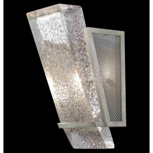Crownstone Sconce Silver with Metal Mesh